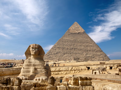 Ukrainian, Esfinge y la gran pirámide de Egipto, Giza 