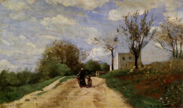 Jean-Baptiste-Camille Corot. El camino qu conduce a la casa. 