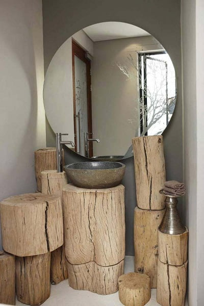 imagenes de muebles hechos de troncos