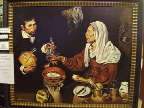 Vieja friendo huevos. Diego de Velázquez.