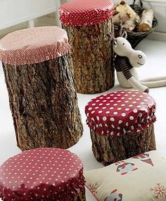 imagenes de muebles hechos de troncos 