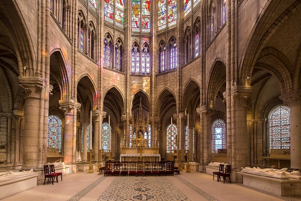 Triforio en la Abadía de Saint-Ouen, Francia.