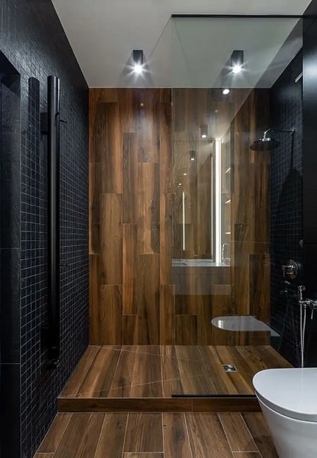 duchas modernas en gris y negro