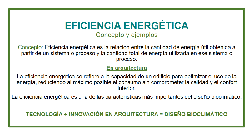 eficiencia energetica. concepto y ejemplos
