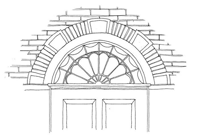 Montante de abanico. dibujo